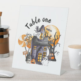 Bläddra i en BOO Halloween Baby Shower Bord-skylt