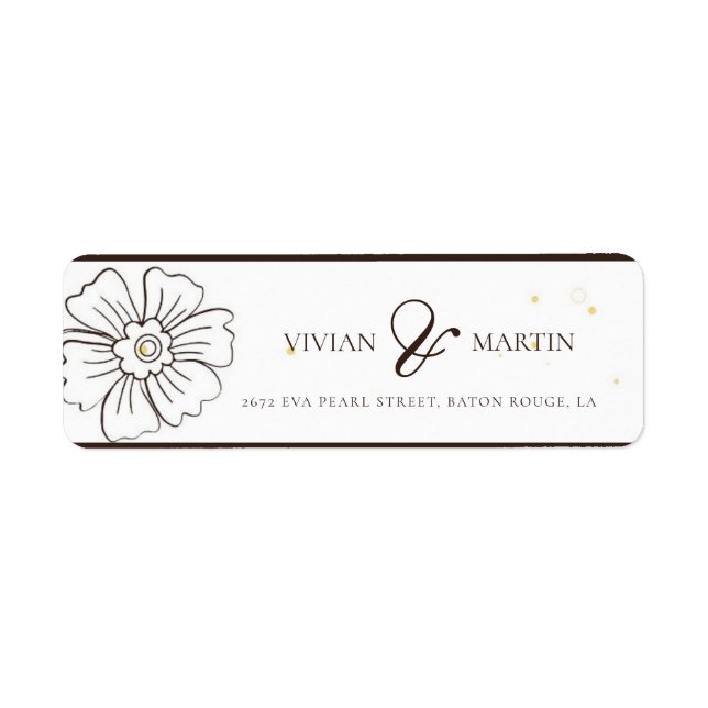 Bläddra i Kärlek Bröllop Adress Returadress Etikett (Framsidan)