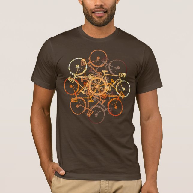 Bläddra i orange-cyklar . cykling / biking-coola t-shirt (Framsida)