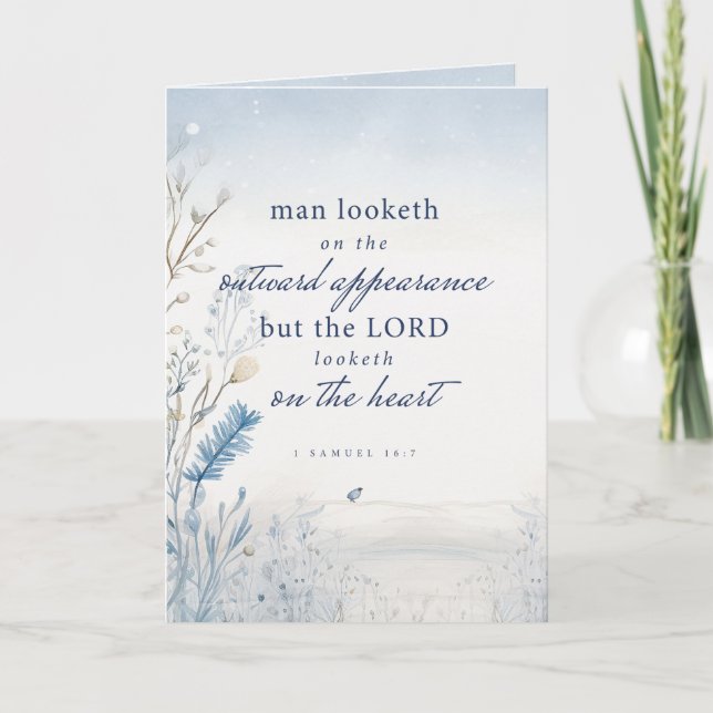 Bläddra i sidled 1 Samuel 16:7, vattenfärg i vikt Anteckningskort (Framsida)