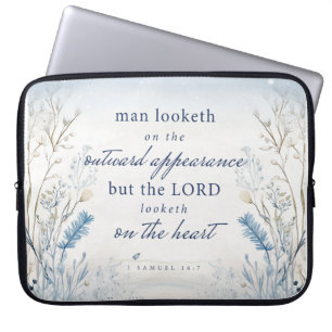 Bläddra i sidled 1 Samuel 16:7 Vattenfärg Laptop Fodral