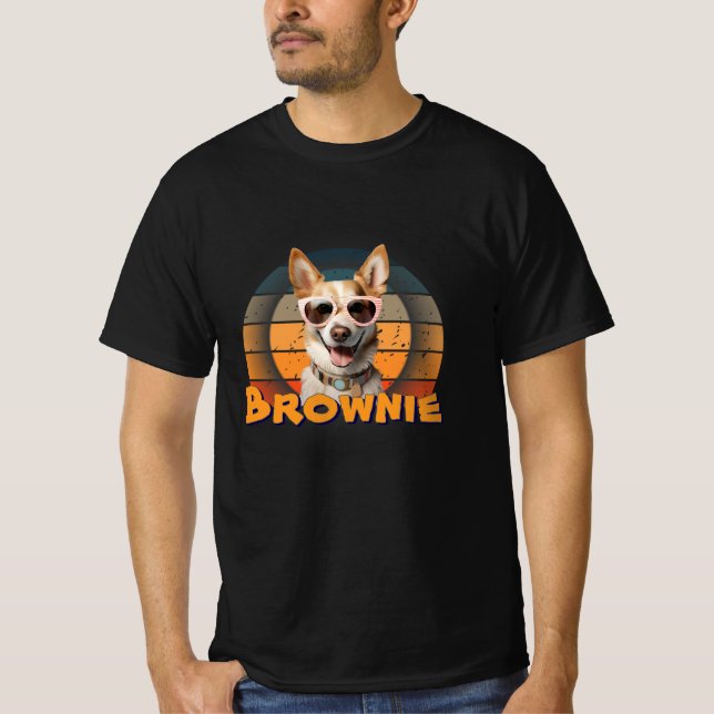 Bläddra i Valpen Coola Hund - Retro Sunglasses T Shirt (Framsida)