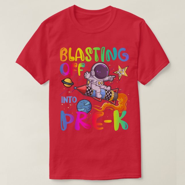 Bläddra in i förK Cute Astronaut Funny bak T Shirt (Design framsida)