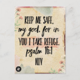 Bläddra-kort - inspiration från Psalm 16:1 Vykort