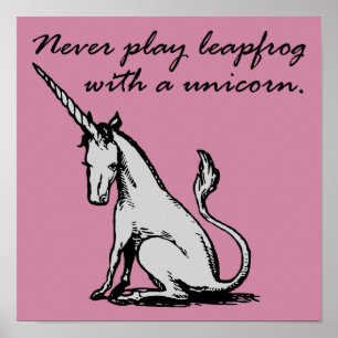 Bläddra med ett Unicorn-Poster-tecken Poster
