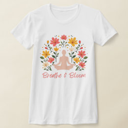 Bläddra och blomma meditation-slim som passar T-Sh T Shirt