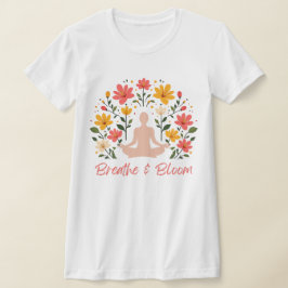 Bläddra och blomma meditation-slim som passar T-Sh T Shirt
