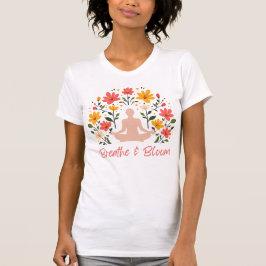 Bläddra och blomma meditation-slim som passar T-Sh T Shirt