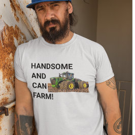 Bläddra och kan bära upp traktorutrustning på ett t shirt