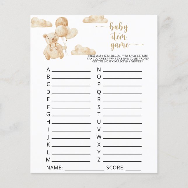 Bläddra på ballonger \ Baby artikelspel (Framsida)