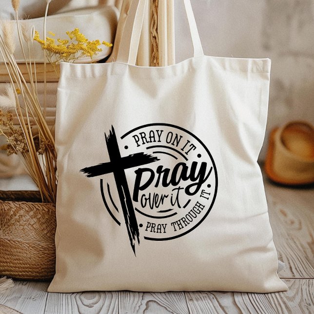 Bläddra på den kristna Kor Bible Verse Tygkasse (Express your faith with style and confidence with our meaningful religious design tote bag.)