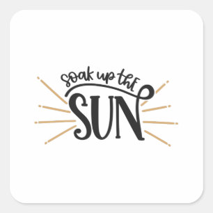 Bläddra upp sol fyrkantigt klistermärke