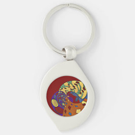 Bläddra uppåt swirl silverfärgad nyckelring