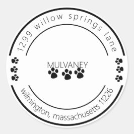 Bläddra ut Returadress vit Runt Klistermärke