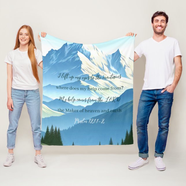 Bläddra versaler 121:1-2 fleecefilt (På plats)