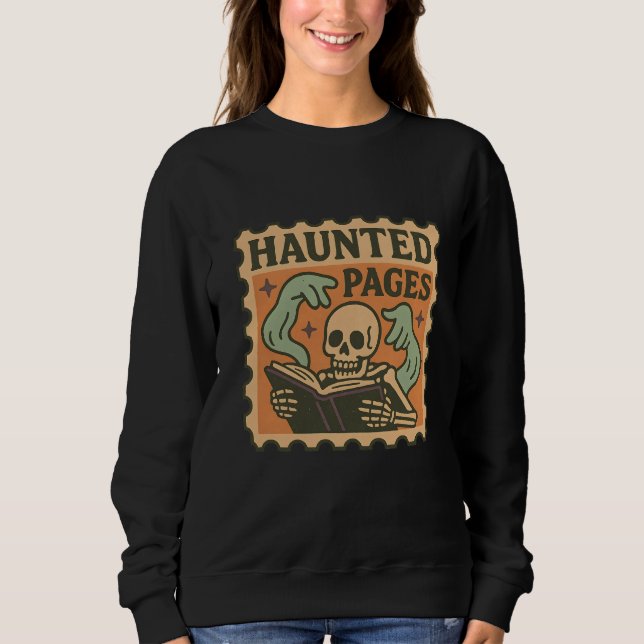 Bläddrade sidor - Skeleton - Gothic Academia T Shirt (Framsida)
