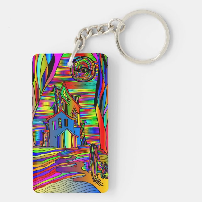 Bläddrat husskåp Abstrakt Färgfläckglas (Baksidan)