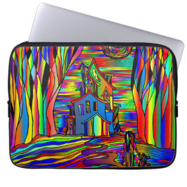 Bläddrat husskåp Abstrakt Färgfläckglas Laptop Fodral