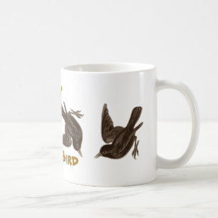 Bläddring av fågeln kaffemugg