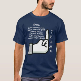 Bläddring av fågeln och av den Donald Trump Tee Shirt