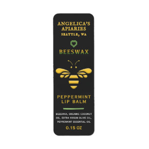 Bläddringsetikett för Beeswax Peppermint Lip Balm Returadress Etikett