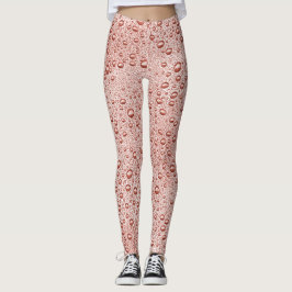 Bladdroppar i Peach orange vatten Leggings