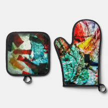 Blådehållare för abstrakt och ugnmitt,Lycklig blå