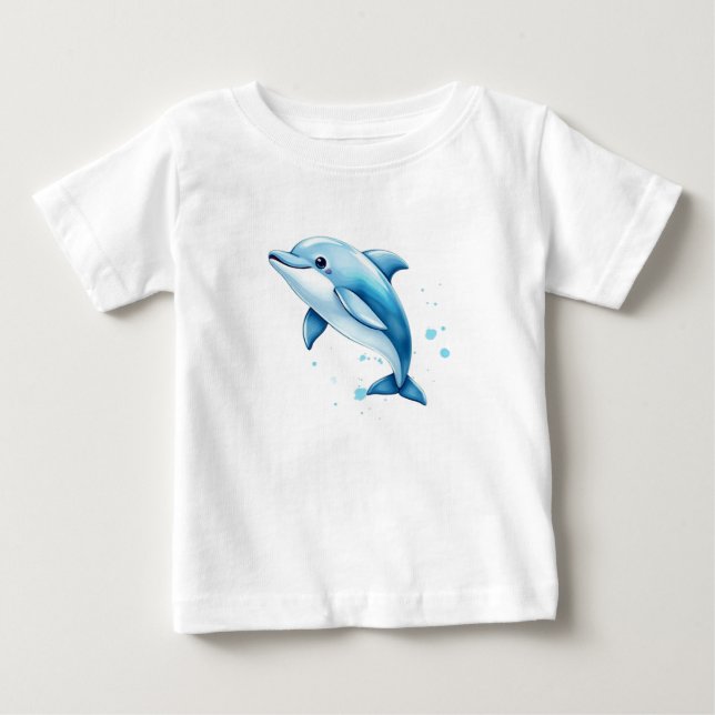 Blådelfin i Plashy T Shirt (Framsida)