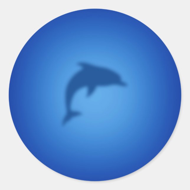 Blådelfin Runt Klistermärke (Framsida)