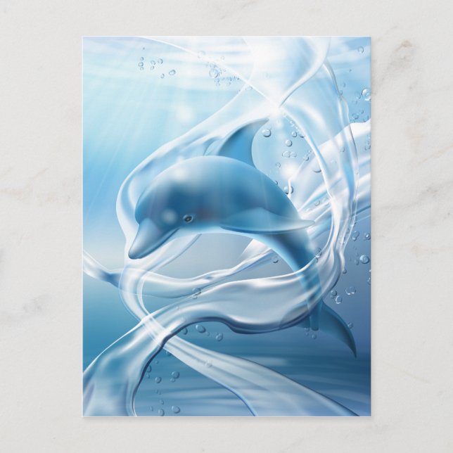 Blådelfinvykort Vykort (Framsida)