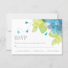 Blådelikat vår blommor-blommigt, bröllop OSA Kort