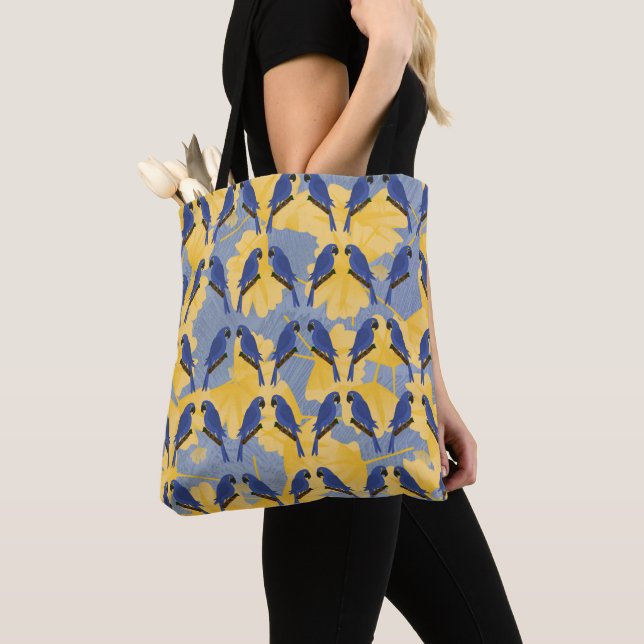 Blådelrots Allover Tote Bag Tygkasse (Närbild)