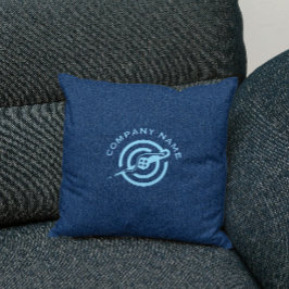 Blådenim-väv struktur anpassningsbar-typografi kudde