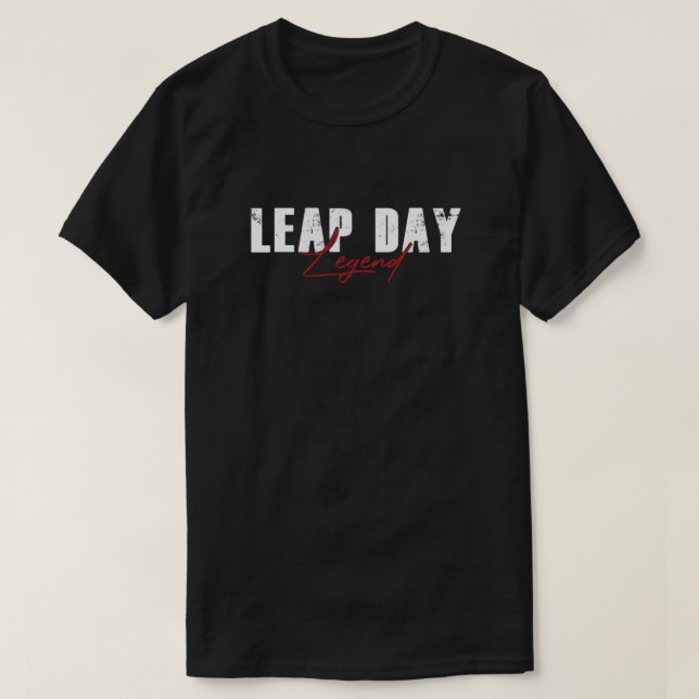 Bladens lövdag - år 29 februari - gåva t shirt (Design framsida)