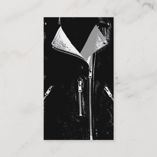 Bläder Jacka White affärskort Black Visitkort (Framsida)