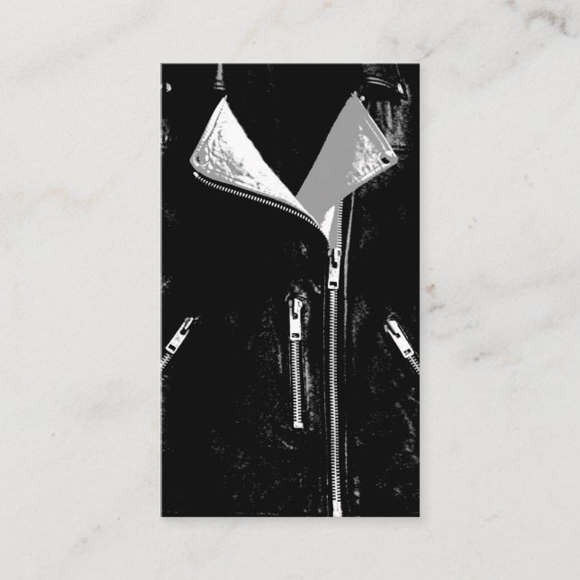 Bläder Jacka White affärskort Black Visitkort (Framsida)