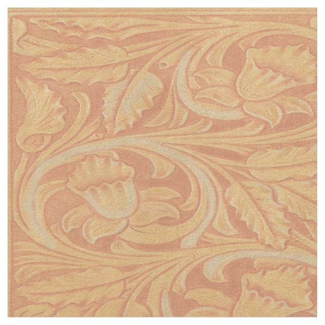 Bläder- och suede Carvings Fabric Tyg (Närbild)