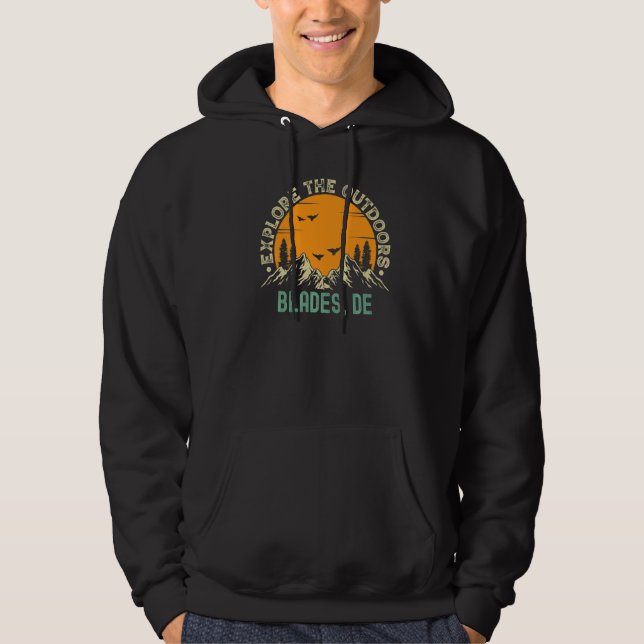 Blades, Delaware - Utforska naturen Premium Hoodie (Framsida)