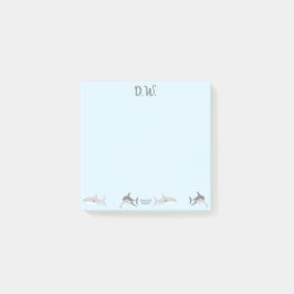 Blådesign för aktiva havshajar post-it block