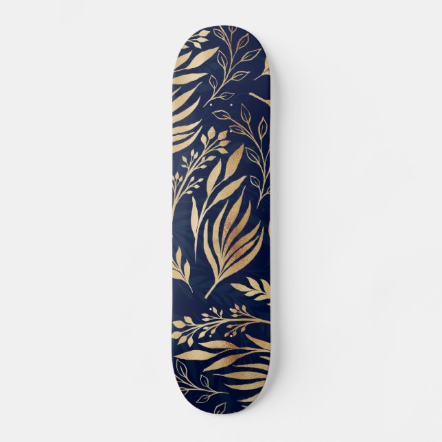Blådesign för Classy Guld Mini Skateboard Bräda 18,5 Cm (Framsida)