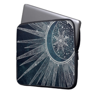 Blådesign för elegant vid Silver Sol, Doodle Manda Laptop Fodral