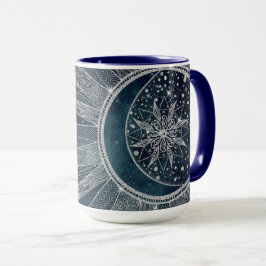Blådesign för elegant vid Silver Sol, Doodle Manda Mugg