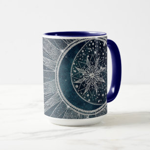 Blådesign för elegant vid Silver Sol, Doodle Manda Mugg