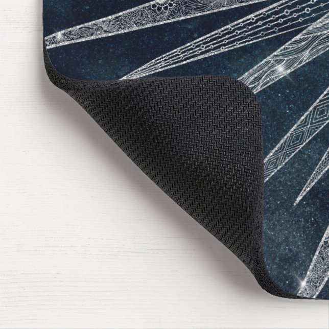 Blådesign för elegant vid Silver Sol, Doodle Manda Musmatta (Hörn)