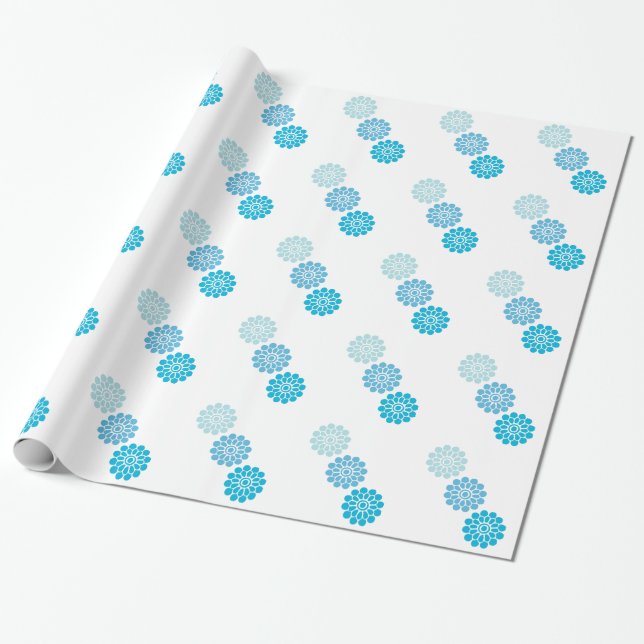 Blådesignens Pappra figursättning Presentpapper (Utrullad)