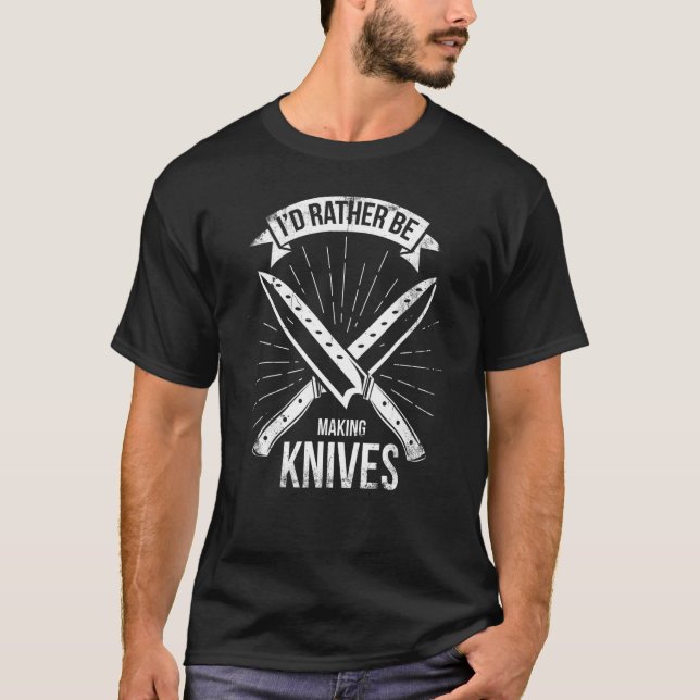 Bladesmith Id skapar knivar T Shirt (Framsida)