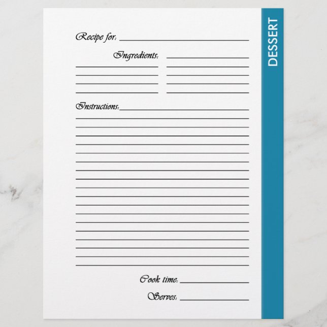 BlåDESSERT 2-sidiga mottagarsidor (Framsida)