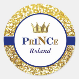Blådetiketter för royal och guld runt klistermärke