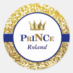 Blådetiketter för royal och guld runt klistermärke