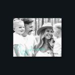Bladfamiljens stora Namn B/W Porträtt Canvastryck<br><div class="desc">Familjen Black and White Porträtt Canvas. Stor. Typografi. Svart och vitt filter tillämpat på porträtt. Familj Namn. Skript. Välsignat hem.</div>